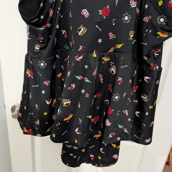 Torrid Deep Black Underwire Push-Up Peplum One Piece Swimsuit in Size 6/30 - Picture 11 of 16